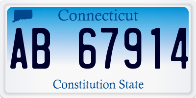 CT license plate AB67914