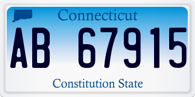 CT license plate AB67915