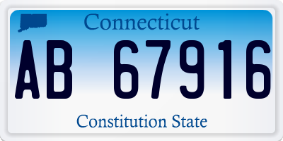 CT license plate AB67916