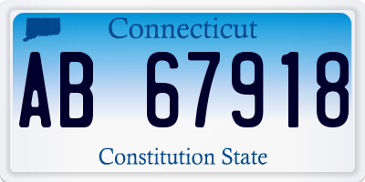 CT license plate AB67918