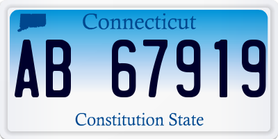 CT license plate AB67919