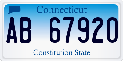 CT license plate AB67920