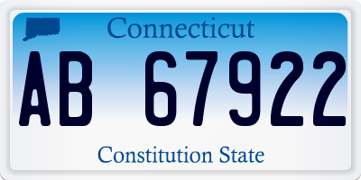 CT license plate AB67922