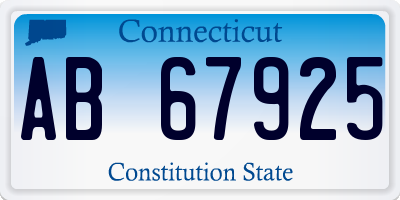 CT license plate AB67925