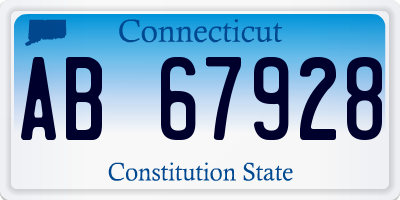 CT license plate AB67928