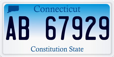 CT license plate AB67929