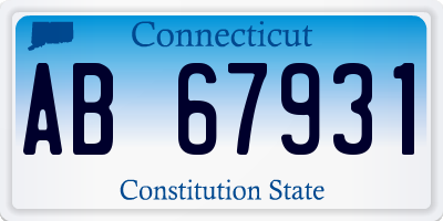 CT license plate AB67931