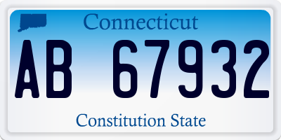 CT license plate AB67932