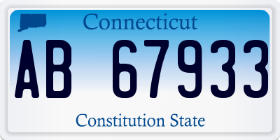 CT license plate AB67933