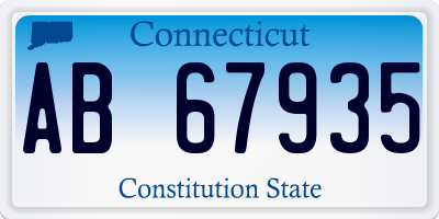 CT license plate AB67935