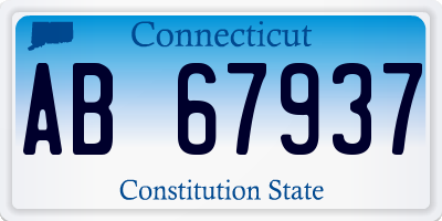 CT license plate AB67937