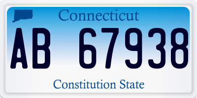 CT license plate AB67938