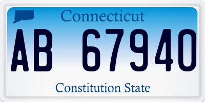 CT license plate AB67940