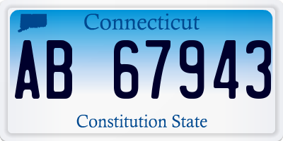 CT license plate AB67943