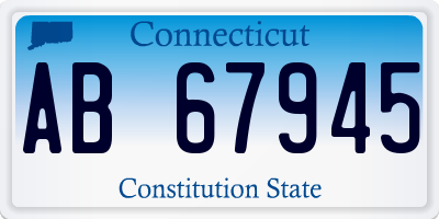 CT license plate AB67945