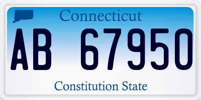 CT license plate AB67950