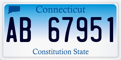 CT license plate AB67951