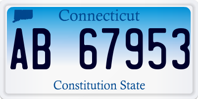 CT license plate AB67953