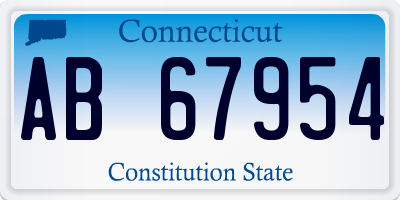 CT license plate AB67954