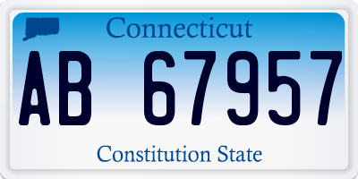 CT license plate AB67957