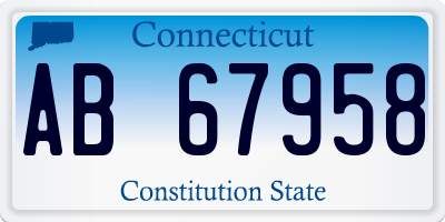 CT license plate AB67958