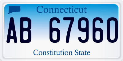 CT license plate AB67960