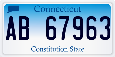 CT license plate AB67963