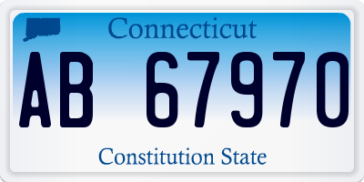 CT license plate AB67970