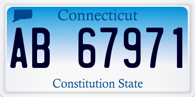 CT license plate AB67971