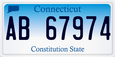 CT license plate AB67974