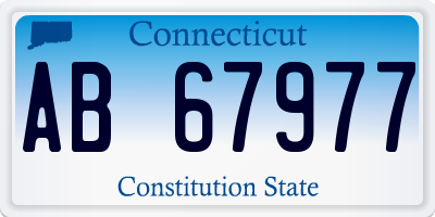 CT license plate AB67977