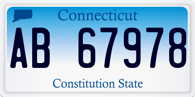 CT license plate AB67978