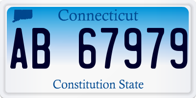 CT license plate AB67979