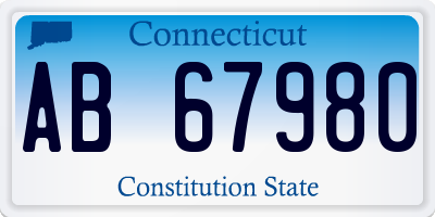 CT license plate AB67980