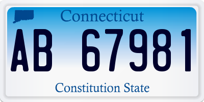 CT license plate AB67981