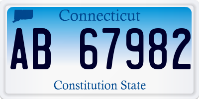 CT license plate AB67982