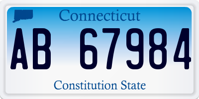 CT license plate AB67984