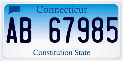 CT license plate AB67985