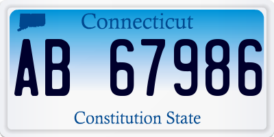 CT license plate AB67986