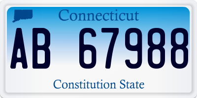 CT license plate AB67988