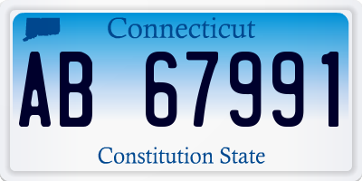 CT license plate AB67991