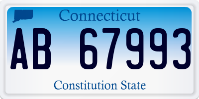 CT license plate AB67993