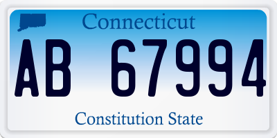 CT license plate AB67994