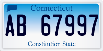 CT license plate AB67997