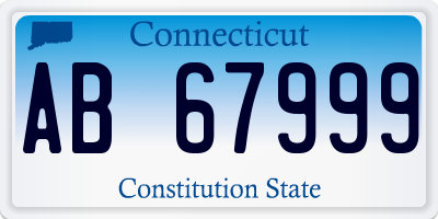 CT license plate AB67999