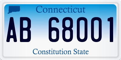 CT license plate AB68001