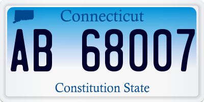 CT license plate AB68007