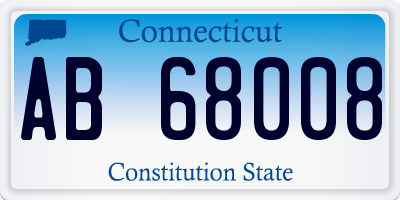 CT license plate AB68008