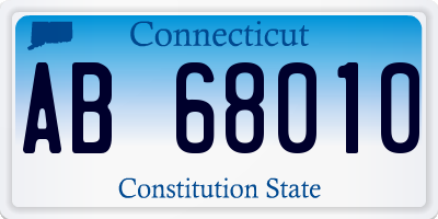 CT license plate AB68010