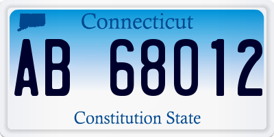 CT license plate AB68012